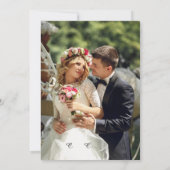 Élégant Faire-part de mariage photo blanc et noir (Dos)