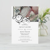 Élégant Faire-part de mariage photo de calligraphi (Debout devant)