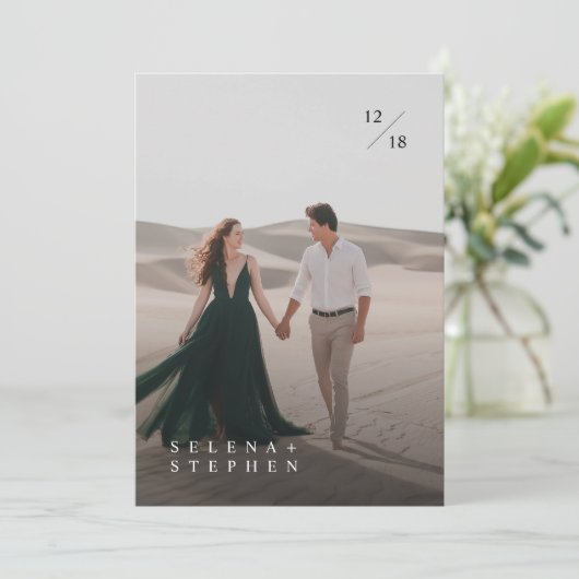 Élégant Faire-part de mariage photo de script mode (Debout devant)