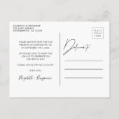 Élégant Faire-Part de Mariage Photo Enregistrer la (Dos)