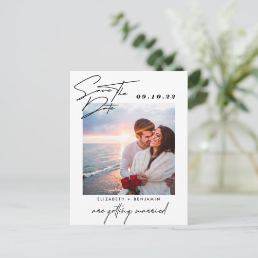 Élégant Faire-Part de Mariage Photo Enregistrer la (Debout devant)