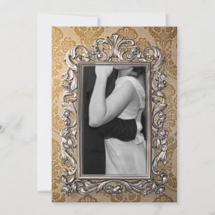 Elégant Faire-part de mariage photo Gold Frame