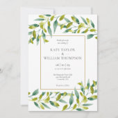 Élégant Faire-part de mariage photo moderne de ver (Devant)