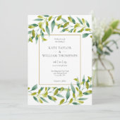 Élégant Faire-part de mariage photo moderne de ver (Debout devant)