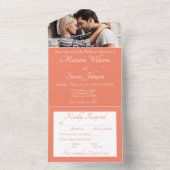 Élégant Faire-part de mariage photo Peach (À l'intérieur)