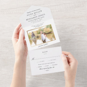 Élégant Faire-part de mariage photo simple