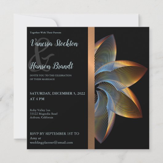 Élégant Faire-part de mariage Pinwheel (Devant)