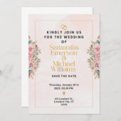 Élégant faire-part de mariage plat (Devant / Derrière)