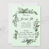 Élégant Faire-part de mariage plat de verdure (Devant)