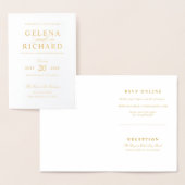 Élégant Faire-part de mariage plié Gold Foil (Affichage)