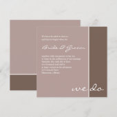 Élégant Faire-part de mariage pourpre (Devant / Derrière)