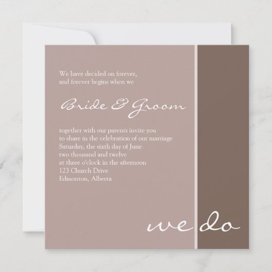 Élégant Faire-part de mariage pourpre (Devant)