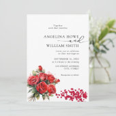 Élégant Faire-part de mariage romantique Floral (Debout devant)