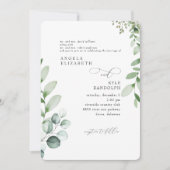 Élégant Faire-Part de Mariage Rond Eucalyptus en C (Devant)