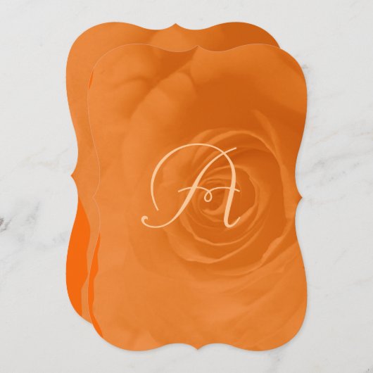 Élégant Faire-part de mariage Rose de corail orang (Devant / Derrière)