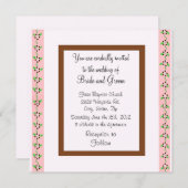 Élégant Faire-part de mariage rose et chocolat (Devant / Derrière)