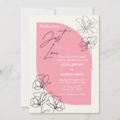 Élégant Faire-part de mariage rose et crème pastel (Devant)