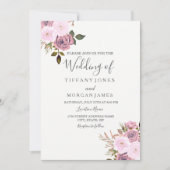 Élégant Faire-part de mariage rose et or Rose (Devant)