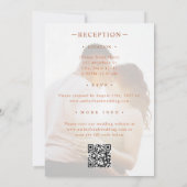 Élégant Faire-part de mariage rose floral avec cod (Dos)