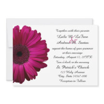 Élégant Faire-part de mariage rose Gerbera Daisy