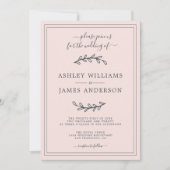 Élégant Faire-part de mariage rose Pastel (Devant)