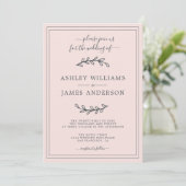Élégant Faire-part de mariage rose Pastel (Debout devant)