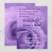 Élégant Faire-part de mariage Rose PURPLE (Devant / Derrière)