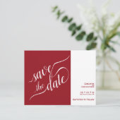 Élégant faire-part de mariage rouge en calligraphi (Debout devant)