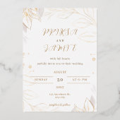 Élégant faire-part de mariage rustique or (Recto)