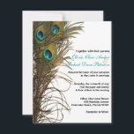 Élégant Faire-part de mariage simple Peacock Feath<br><div class="desc">Nous aimerions vous fournir un design simple, élégant et moderne avec plumes paon pour votre nuptial à venir. Tous les textes par défaut peuvent être entièrement customisés avec vos propres mots, et vous pouvez également modifier les polices, les tailles, le placement de texte et les couleurs du texte. Pour modifier...</div>