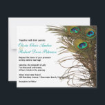Élégant Faire-part de mariage simple Peacock Feath<br><div class="desc">Nous aimerions vous fournir un design simple, élégant et moderne avec plumes paon pour votre nuptial à venir. Tous les textes par défaut peuvent être entièrement customisés avec vos propres mots, et vous pouvez également modifier les polices, les tailles, le placement de texte et les couleurs du texte. Pour modifier...</div>