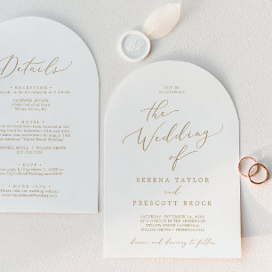 Élégant faire-part de mariage tout-en-un avec arch