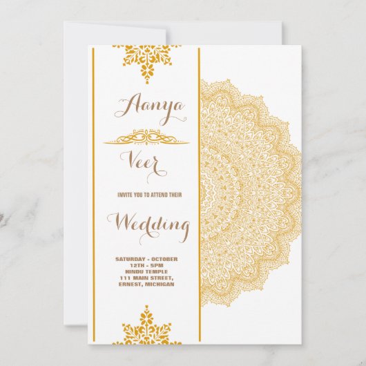 Élégant Faire-part de mariage traditionnel (Devant)