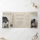 Élégant Faire-part de mariage Tri-Fold avec photos (Intérieur)