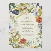 élégant faire-part de mariage tropical (Devant / Derrière)