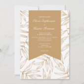 Élégant Faire-part de mariage Tropical Or (Devant)