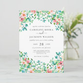 Élégant Faire-part de mariage tropicale (Debout devant)