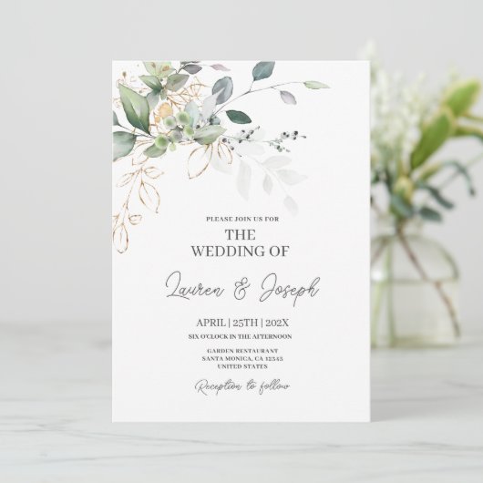 Elégant Faire-part de mariage verdoyant (Debout devant)