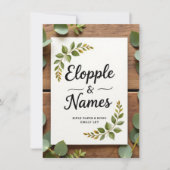 Elégant Faire-part de mariage verdoyant | Minimal (Devant)