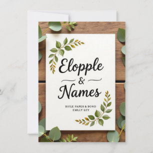 Elégant Faire-part de mariage verdoyant Minimal