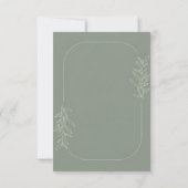 Élégant Faire-Part de Mariage Vert (Dos)