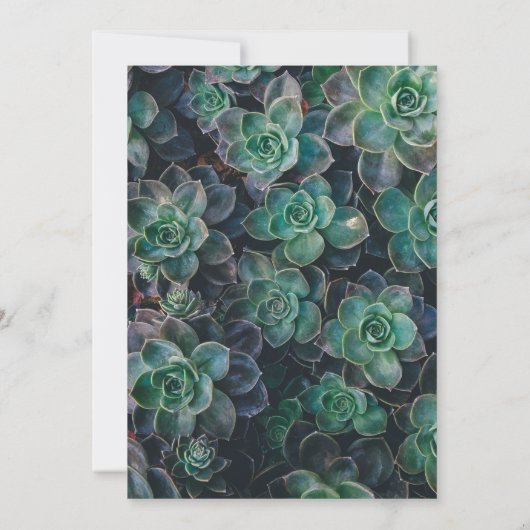 Elégant Faire-part de mariage vert émeraude rustiq (Dos)