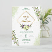 "Elégant Faire-part de mariage Vert : Inspiré par  (Debout devant)