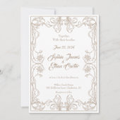 Élégant Faire-part de mariage Vintage (Devant)