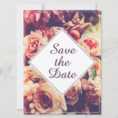 Elégant Faire-part de mariage Vintage, Motif Fleur (Devant)