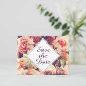 Elégant Faire-part de mariage Vintage, Motif Fleur (Debout devant)