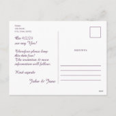 Elégant Faire-part de mariage Vintage, Motif Fleur (Dos)