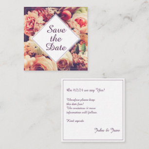 Elégant Faire-part de mariage Vintage, Motif Fleur