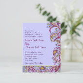 Élégant Faire-part de mariage Vintage Paisley (Debout devant)