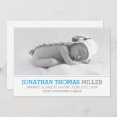 Élégant Faire-part de naissance bébé (Devant / Derrière)